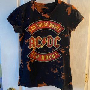Vintage AC/DC Tie Dye Ash Wash T-Shirt